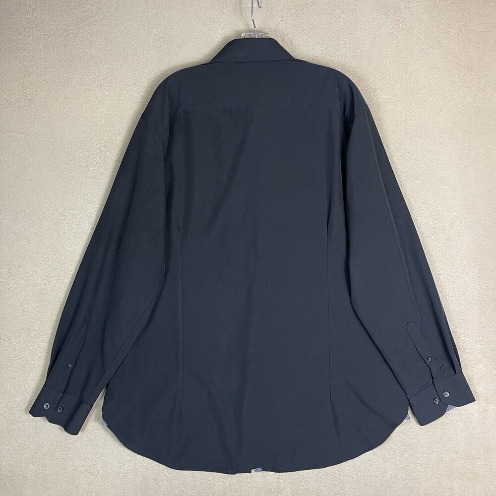 WRK Work Rest Carma Shirt Mens 18 Black Long Sleeve Slim Fit Stretch‎ - Picture 13 of 14
